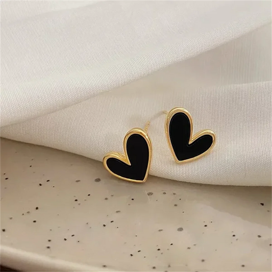 VINTAGE HEART-SHAPED ZIRCON EARRINGS