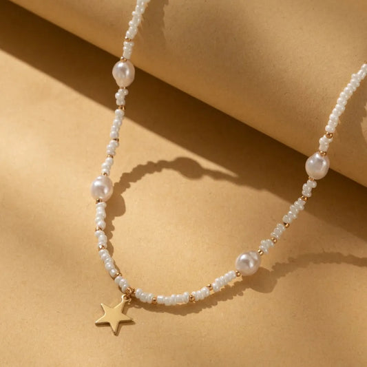 VINTAGE STAR PEARL NECKLACE