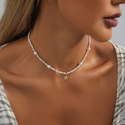 VINTAGE STAR PEARL NECKLACE
